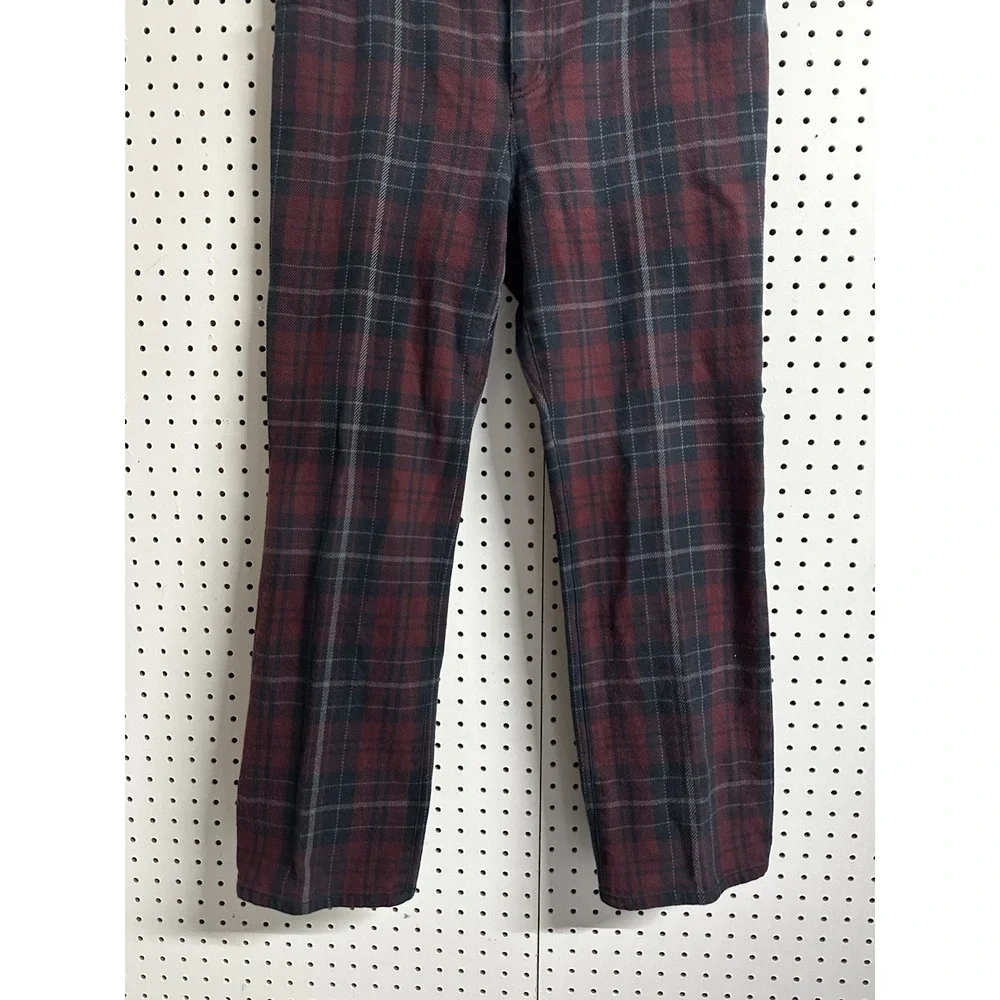 Lauren Ralph Lauren Red Plaid Flannel Pants‎ Womens 14P 34x28 Red Stretch Jeans